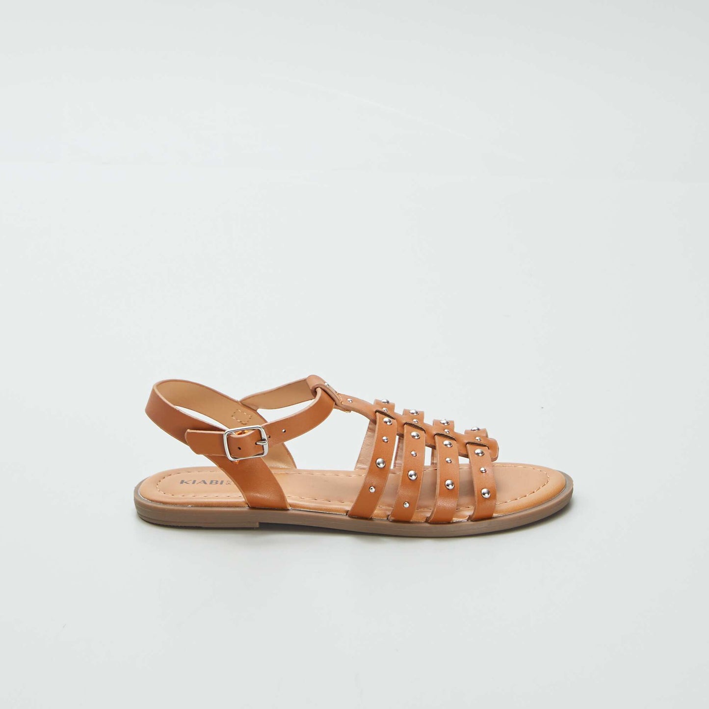 Sandals with studded straps BROWN