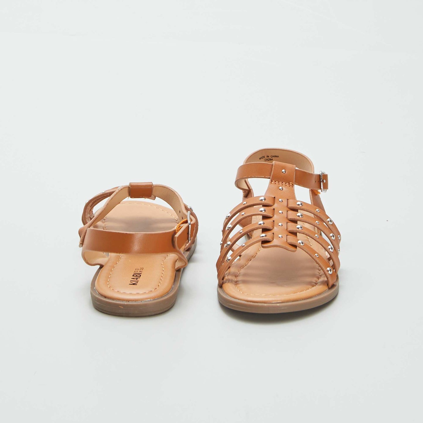 Sandals with studded straps BROWN