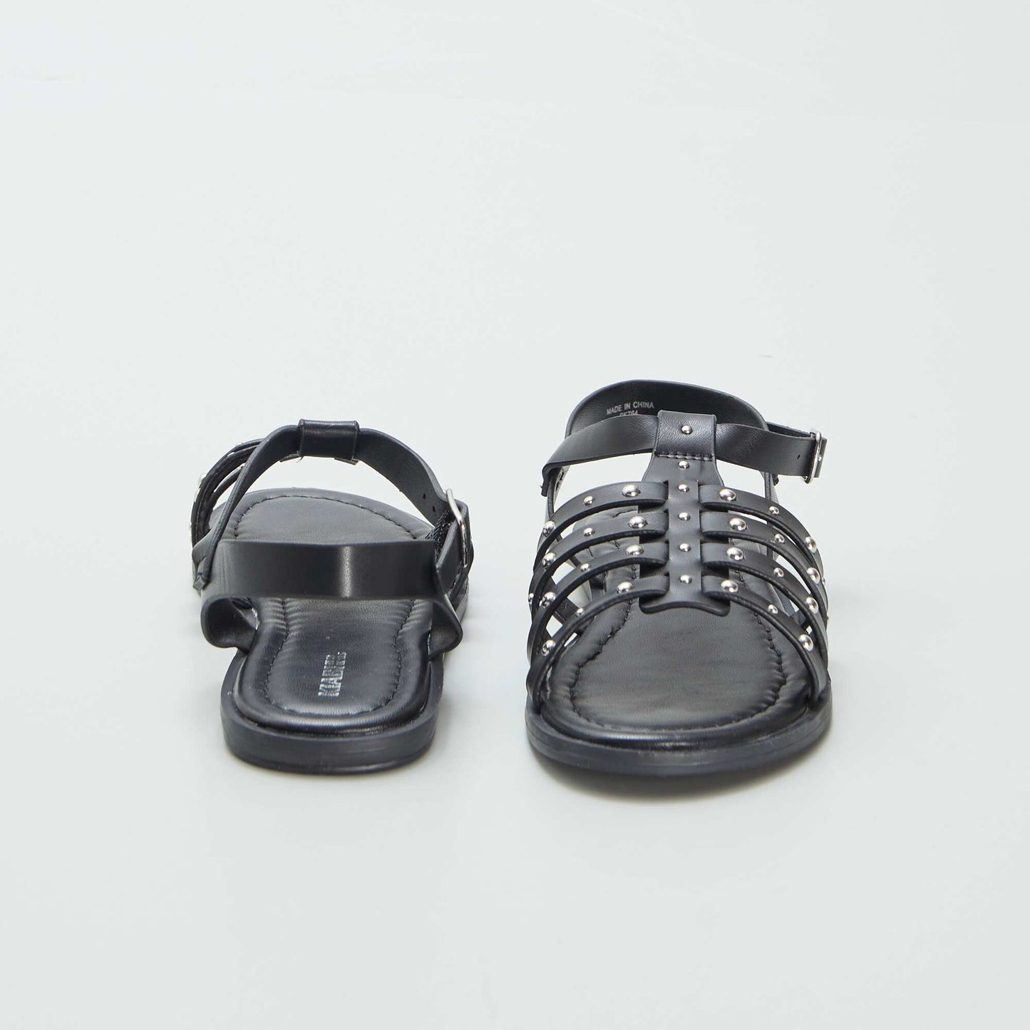 Sandals with studded straps BLACK