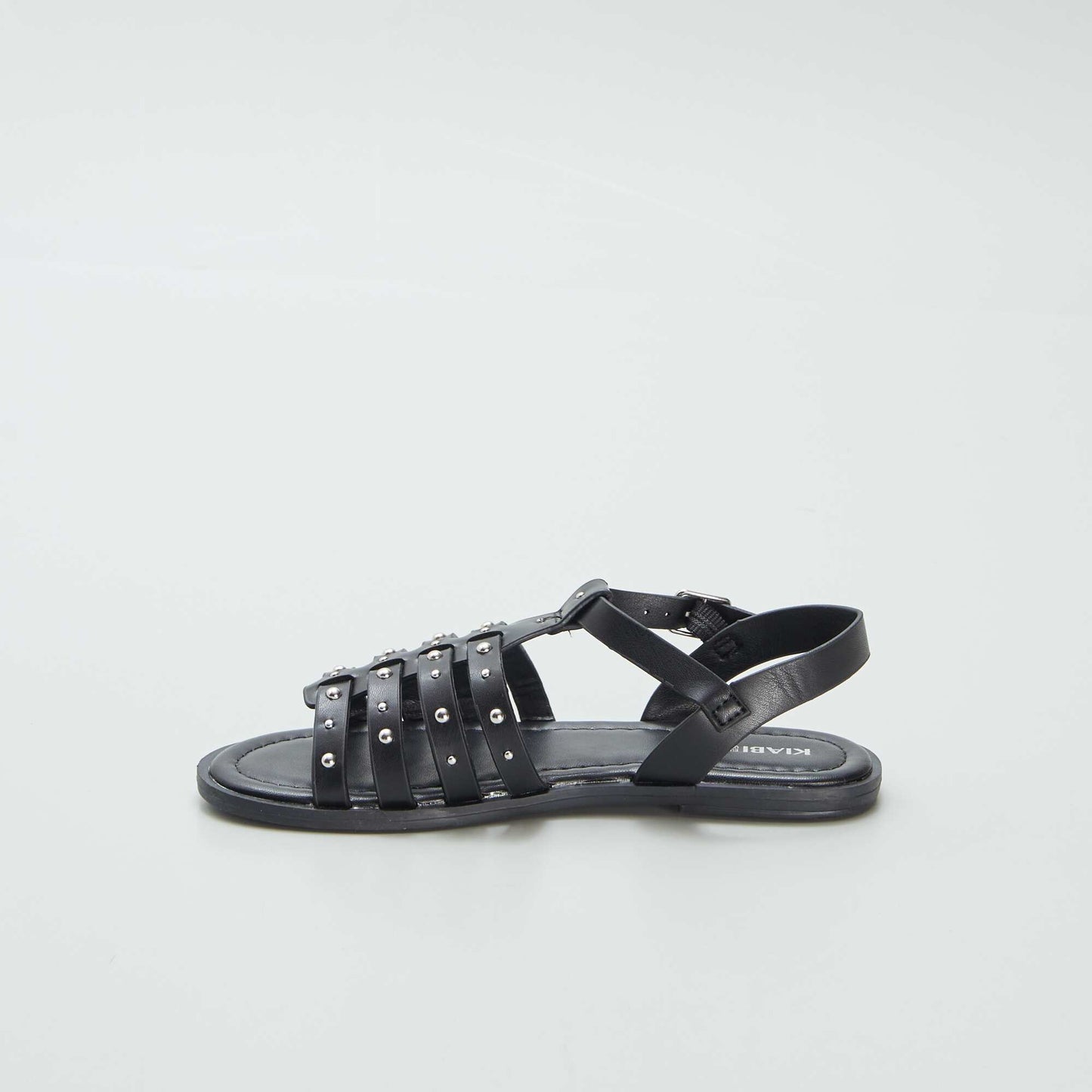 Sandals with studded straps BLACK