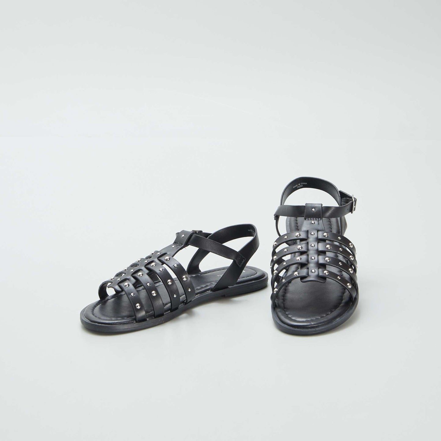 Sandals with studded straps BLACK