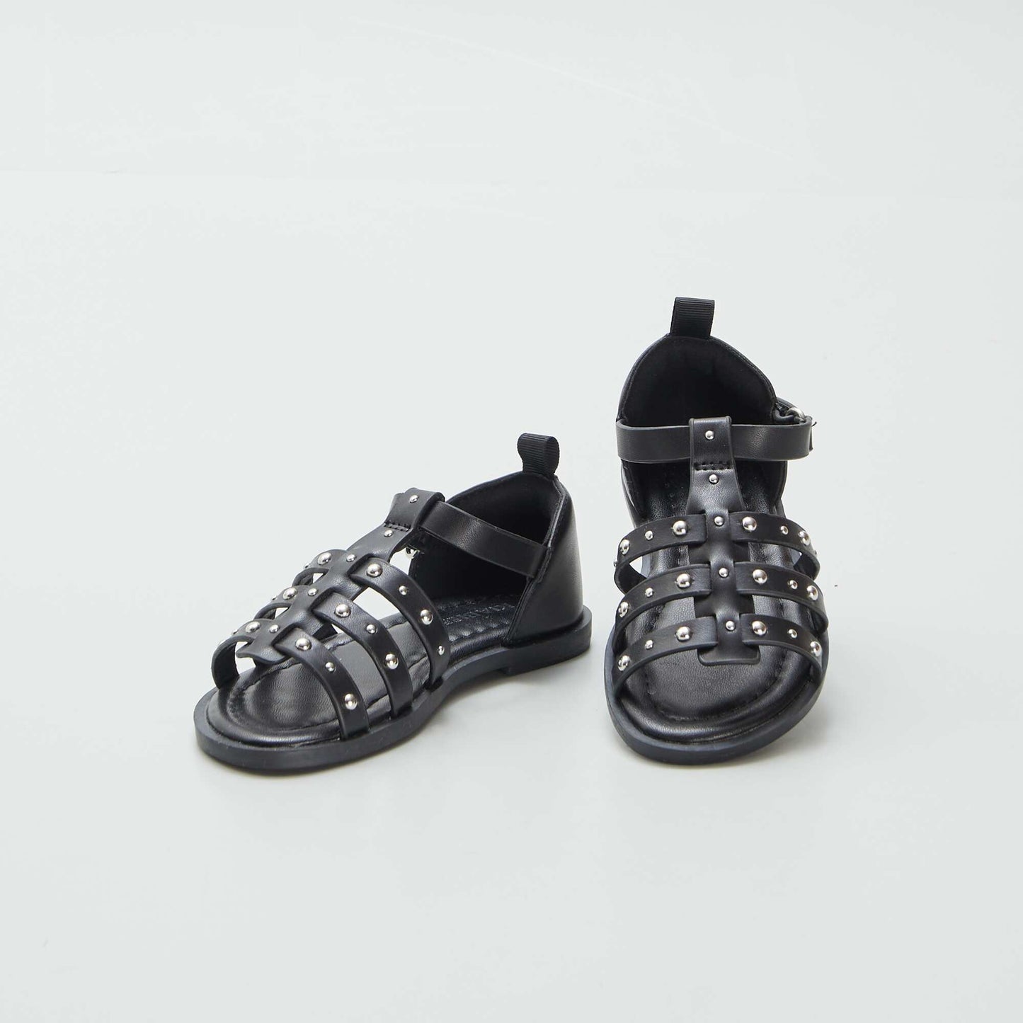 Sandals with studded straps BLACK