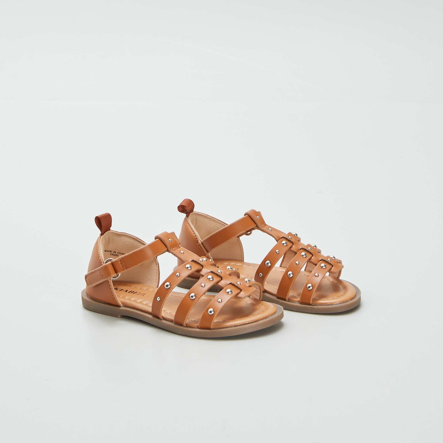 Sandals with studded straps BROWN