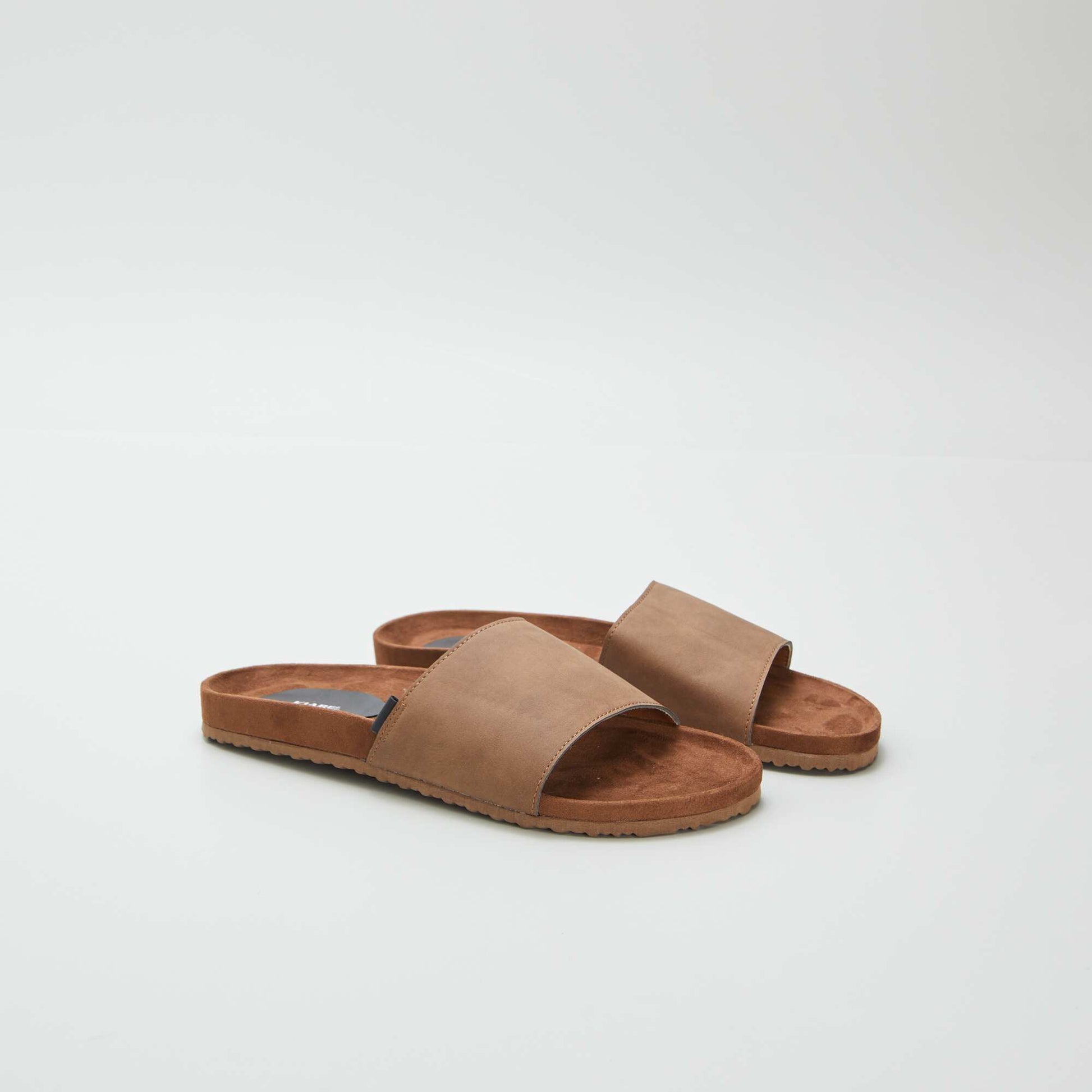 Dual-material sliders BROWN
