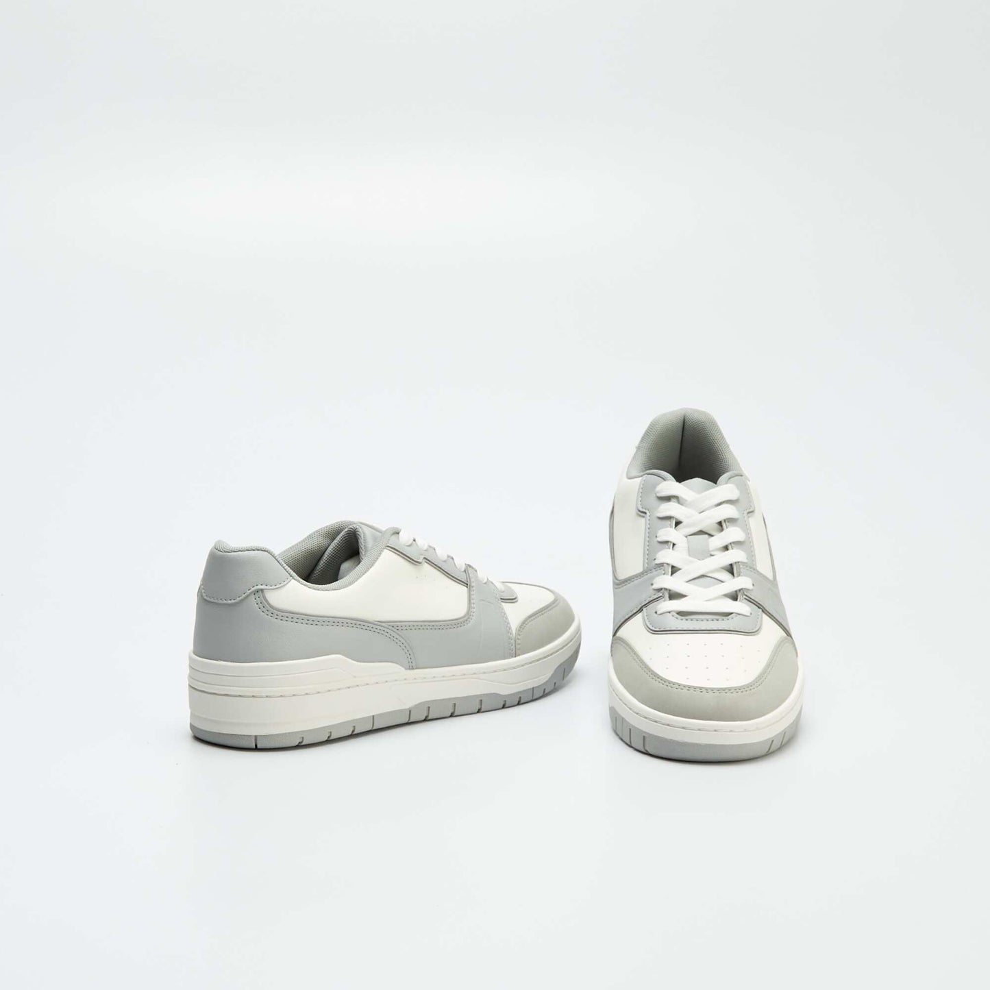 Two-tone low-top trainers WHITE