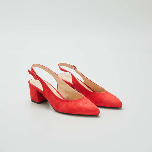 Open pointed toe heels RED