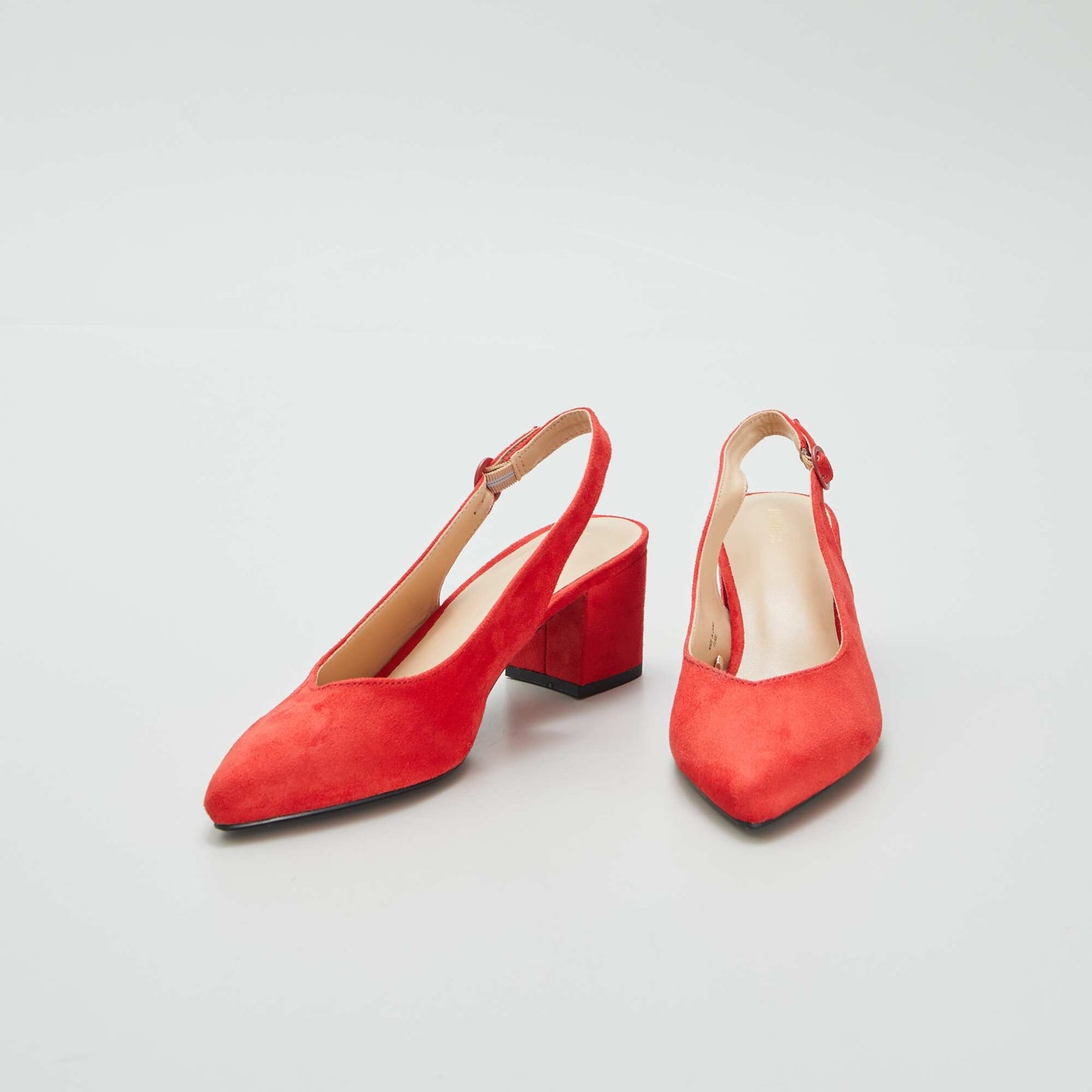 Open pointed toe heels RED