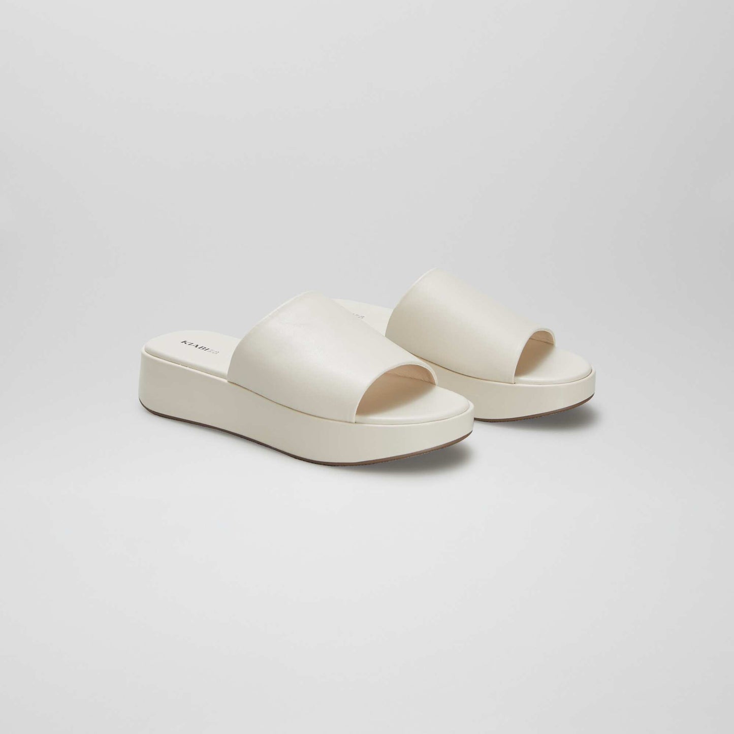 Synthetic platform mules BEIGE