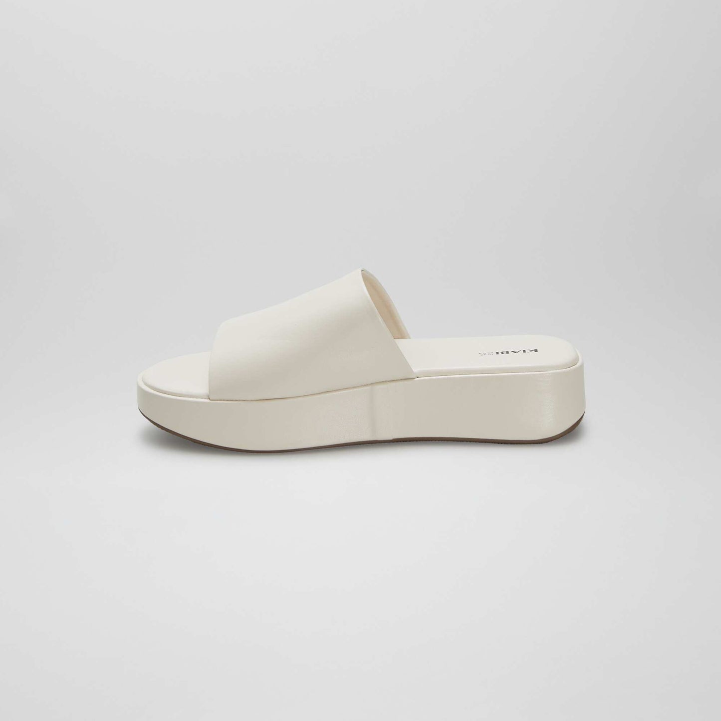 Synthetic platform mules BEIGE