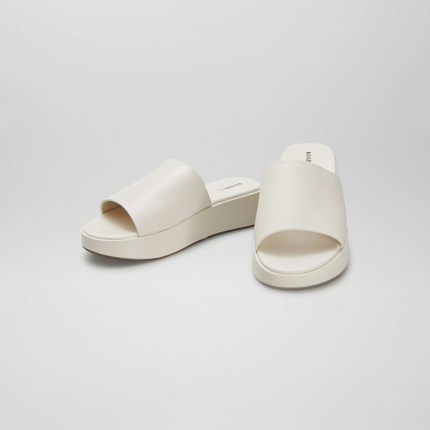 Synthetic platform mules BEIGE