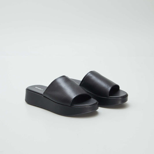 Synthetic platform mules BLACK