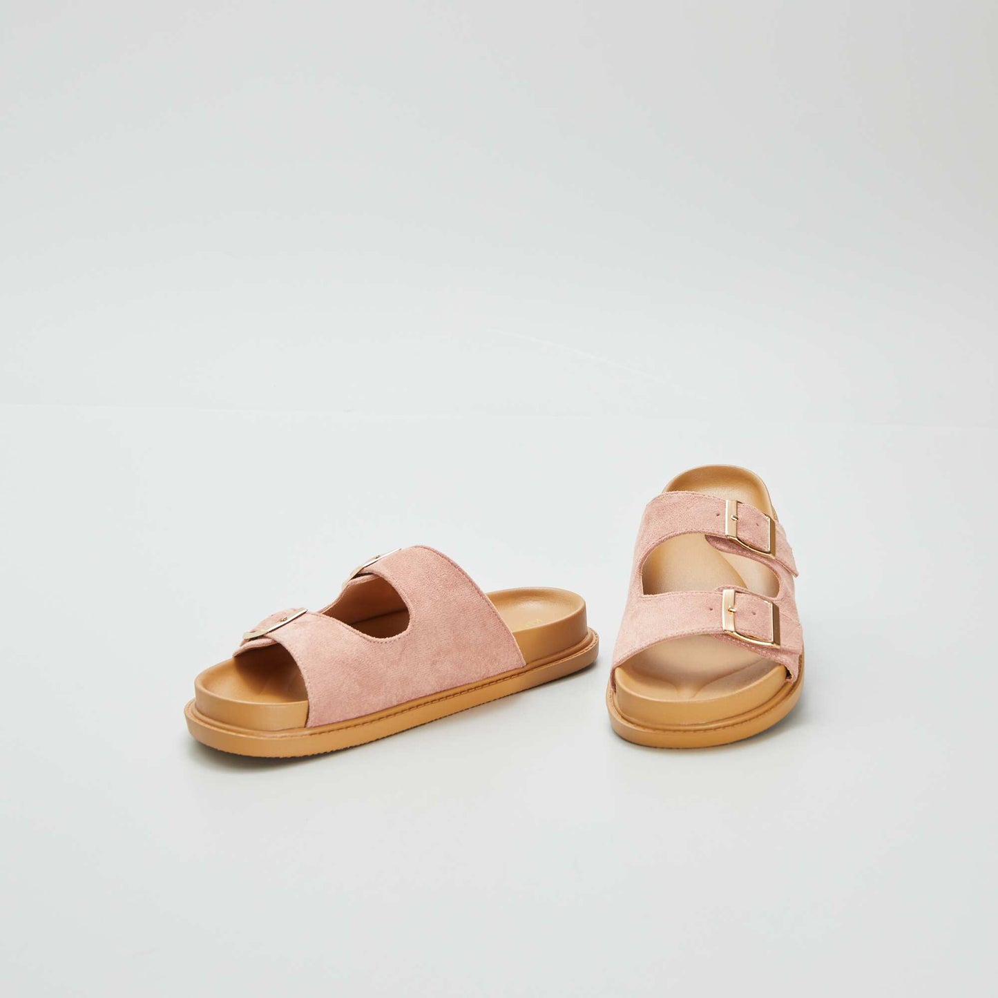 Chunky mules with double straps PINK