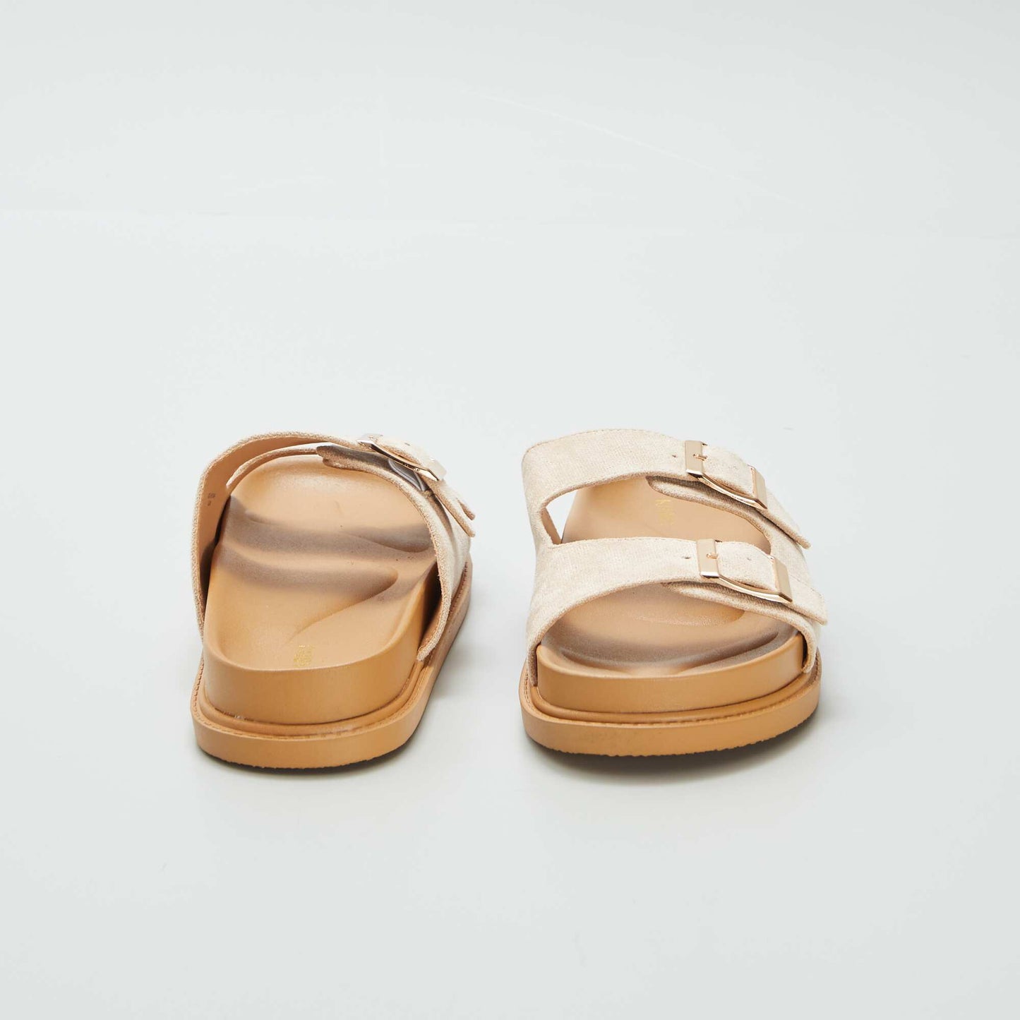 Chunky mules with double straps BEIGE