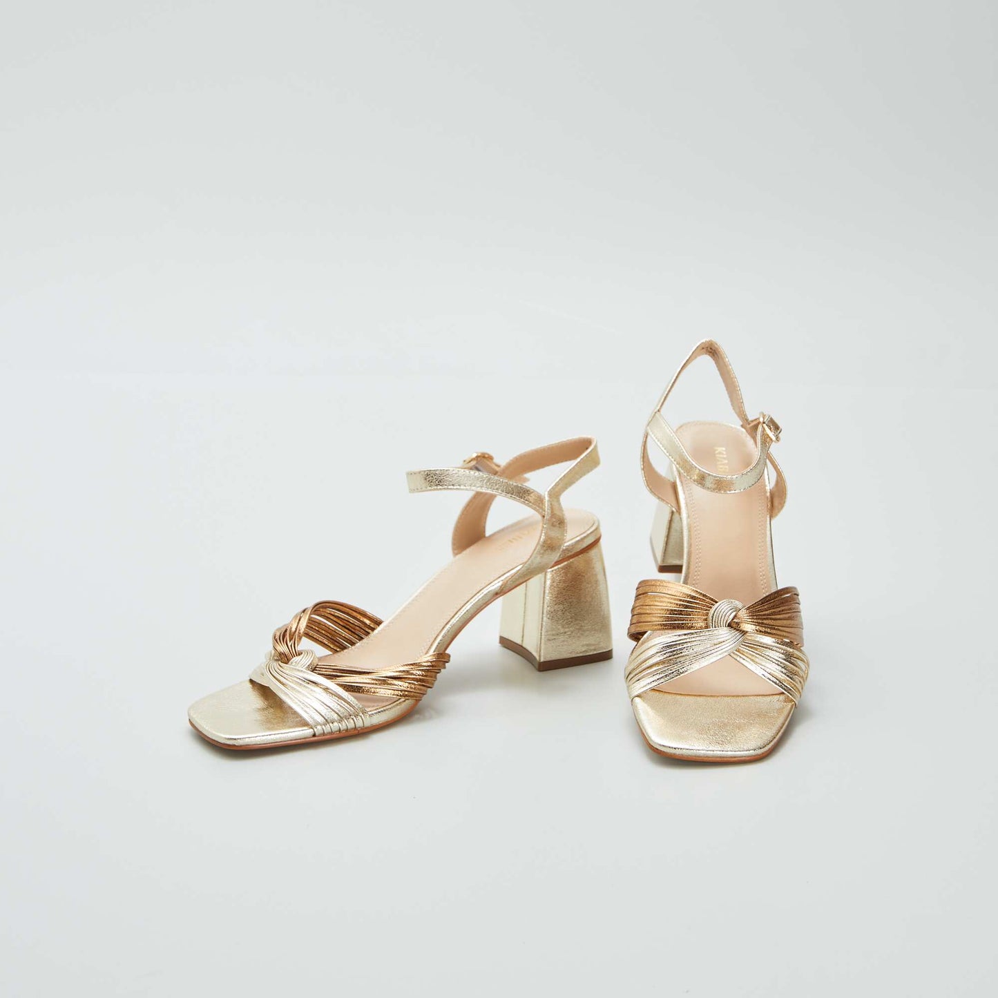 Faux leather heeled sandals YELLOW