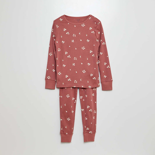 Long pyjamas with a T-shirt and trousers - 2-piece set PINK