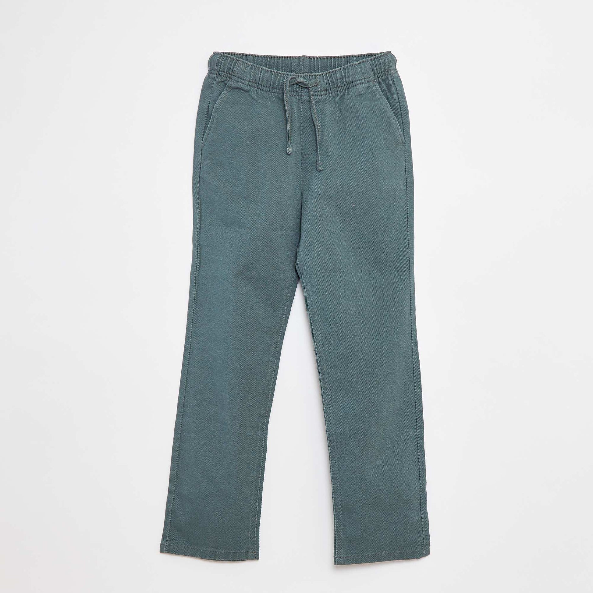 Plain regular-fit trousers GREEN