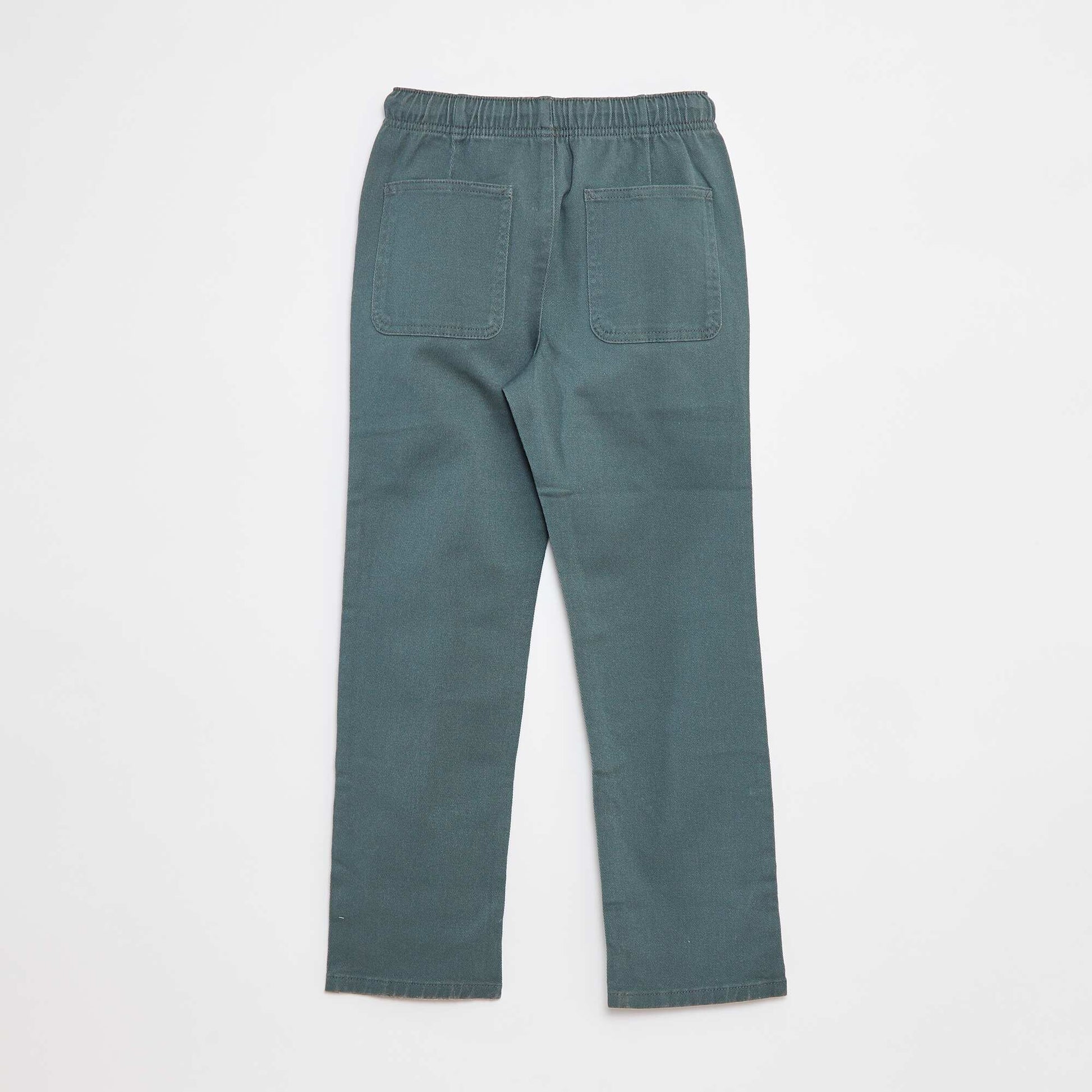 Plain regular-fit trousers GREEN