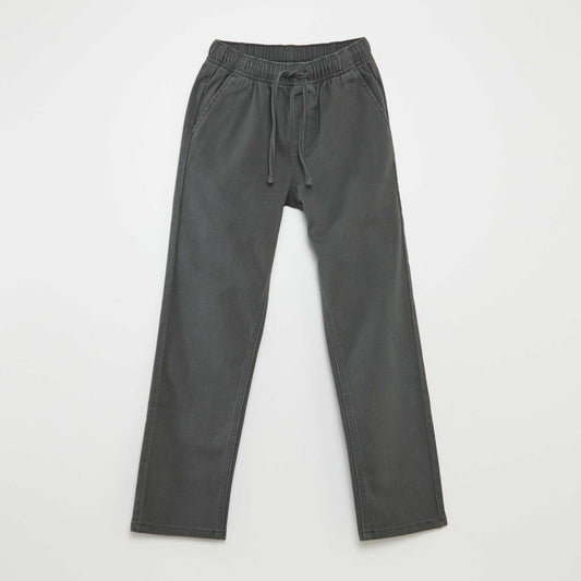 Plain regular-fit trousers KHAKI