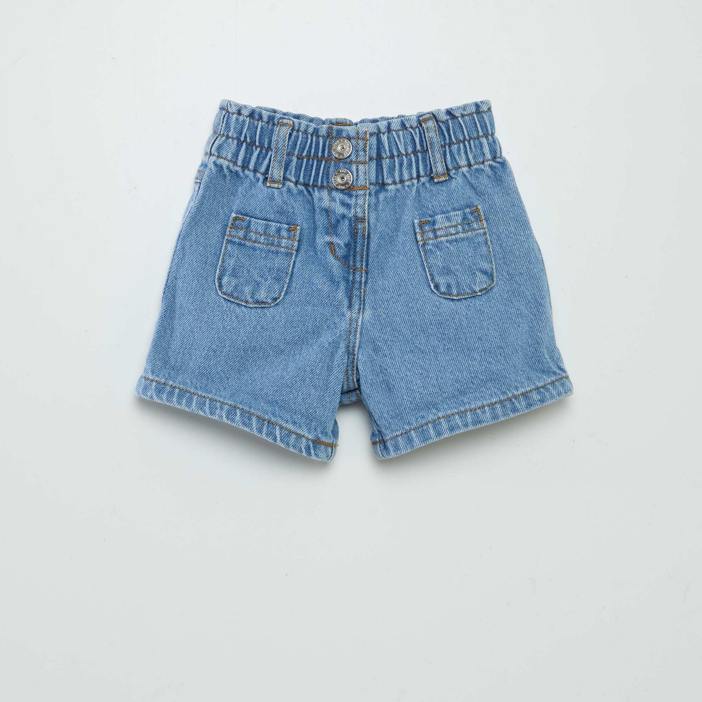 Denim paperbag shorts BLUE