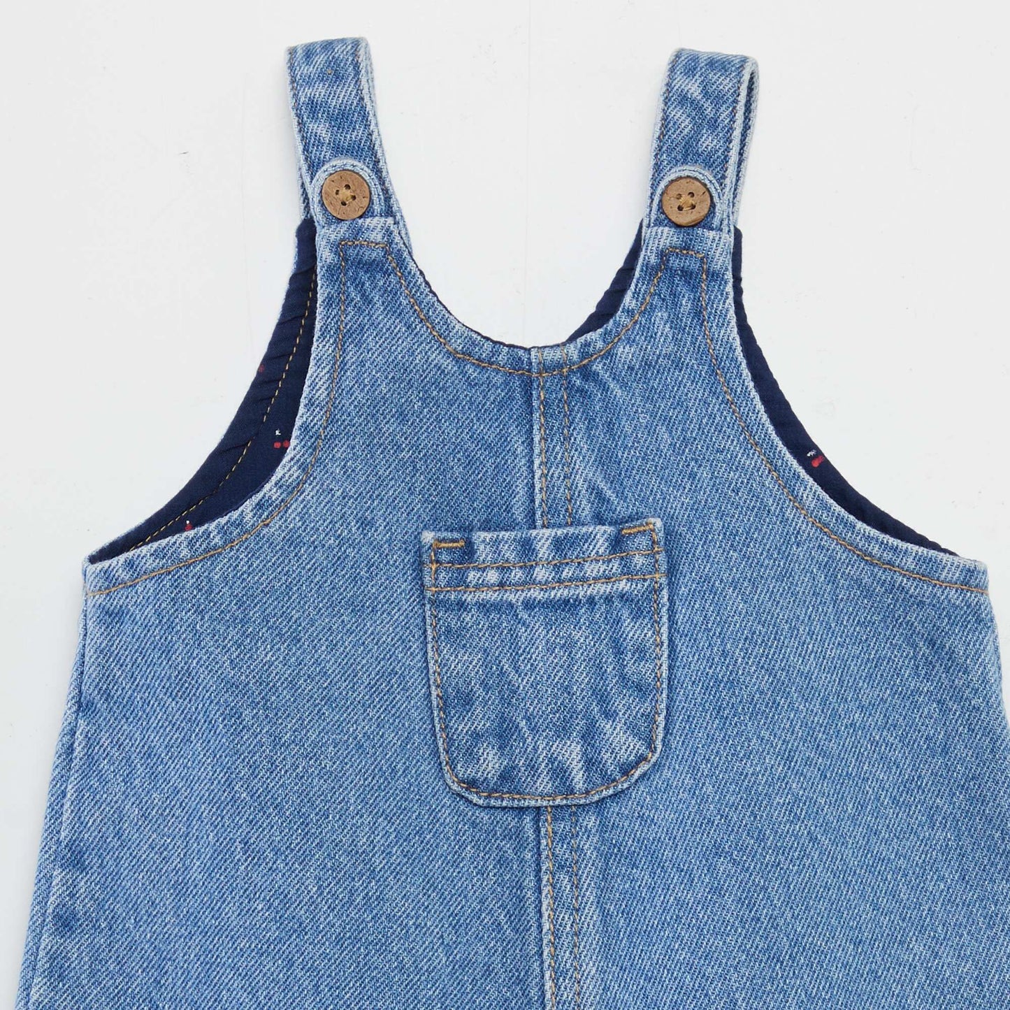 Dungaree shorts with breast pocket BLUE