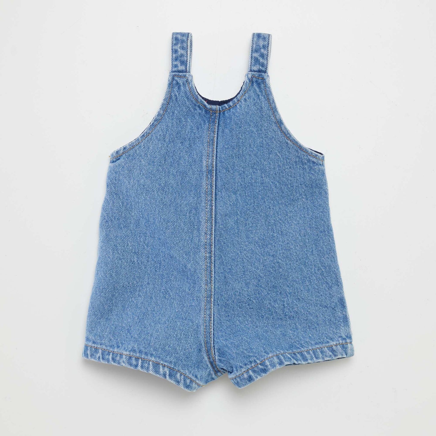 Dungaree shorts with breast pocket BLUE