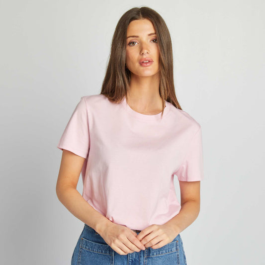 Short-sleeved jersey T-shirt PINK