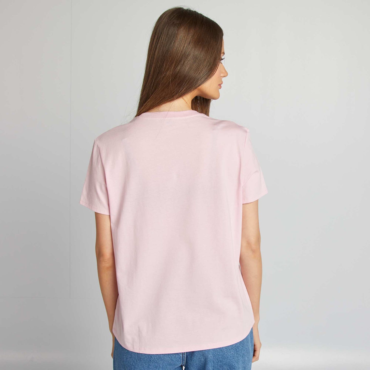 Short-sleeved jersey T-shirt PINK