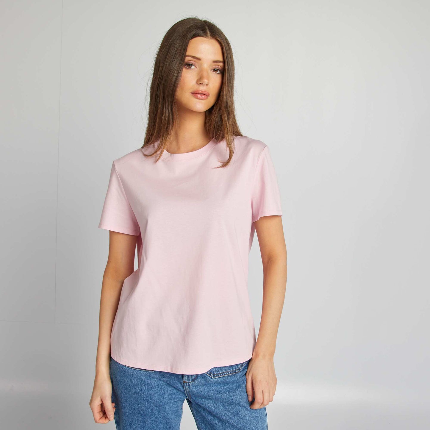 Short-sleeved jersey T-shirt PINK