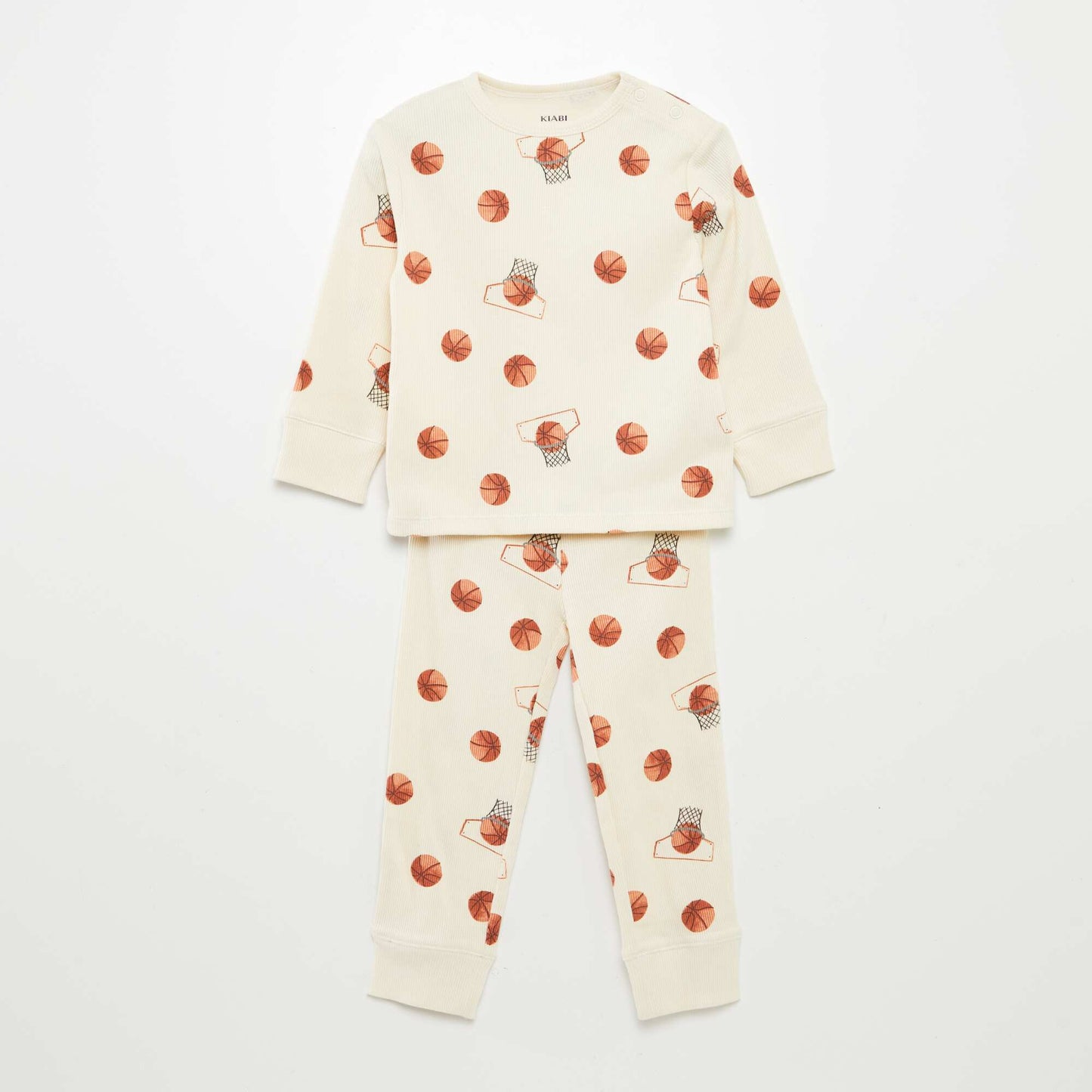 Printed knit pyjamas - 2-piece set WHITE