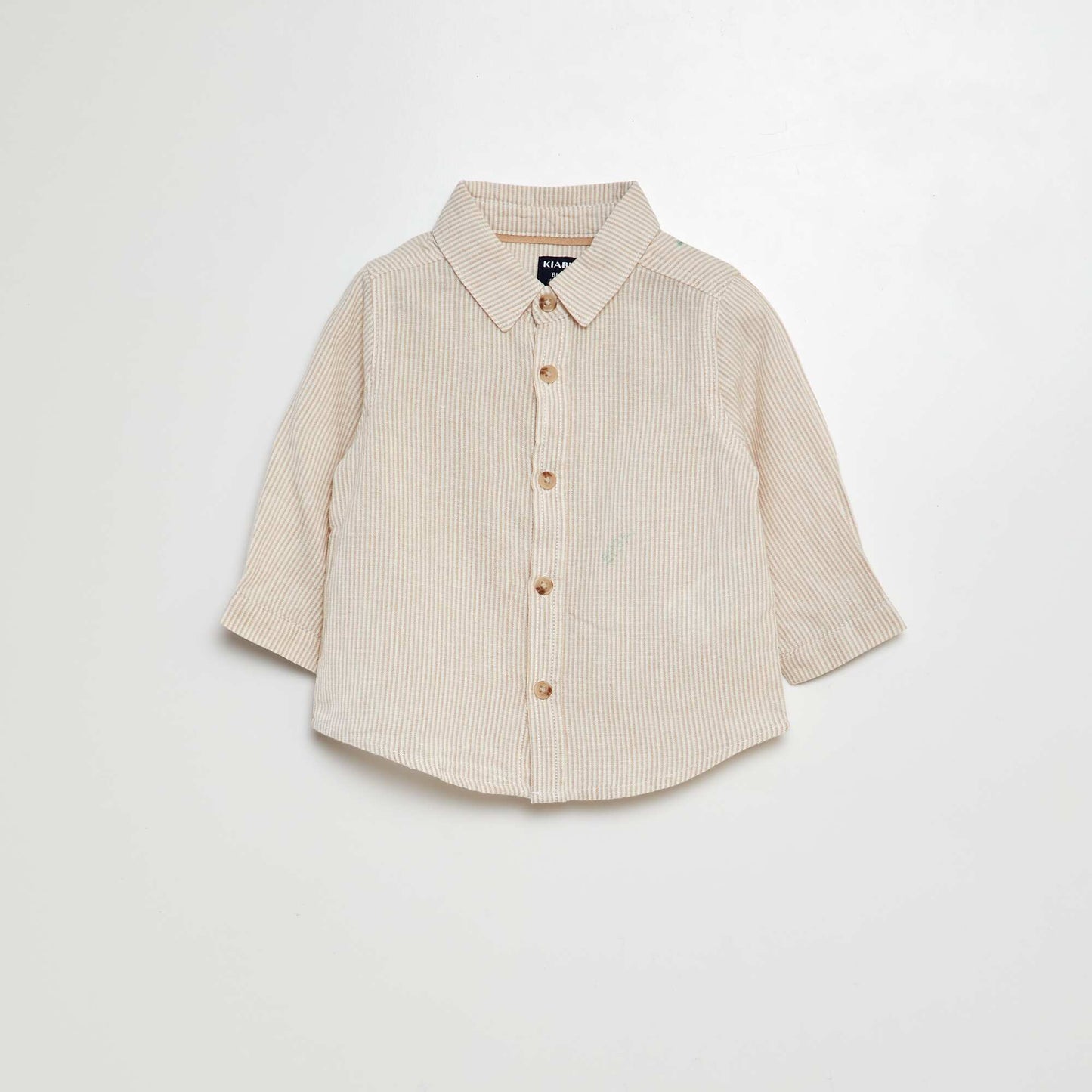 Striped linen blend shirt WHITE