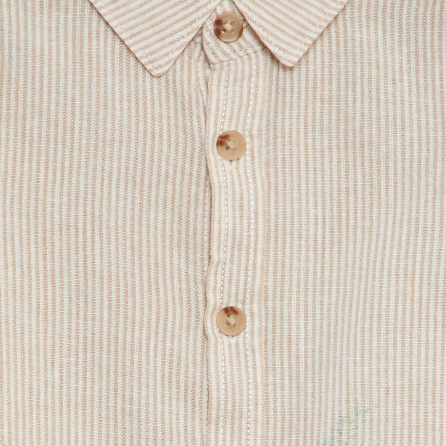 Striped linen blend shirt WHITE