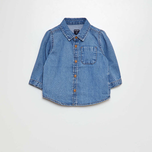 Cotton denim shirt BLUE