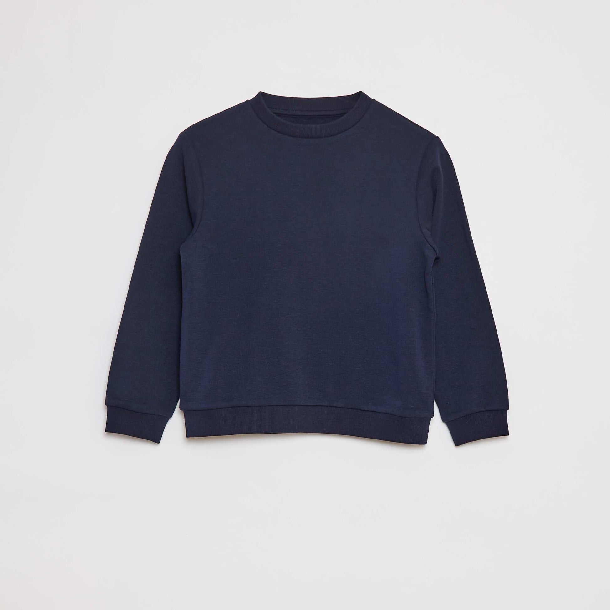 Plain brushed sweatshirt BLUE