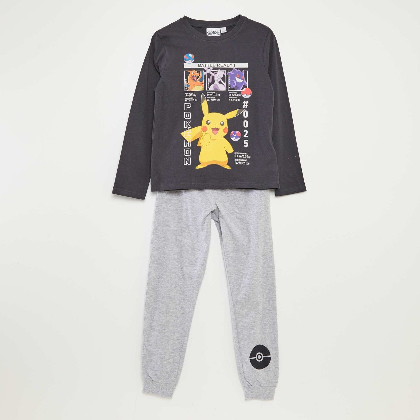 Pokémon T-shirt and trousers pyjama set - 2-piece set GREY