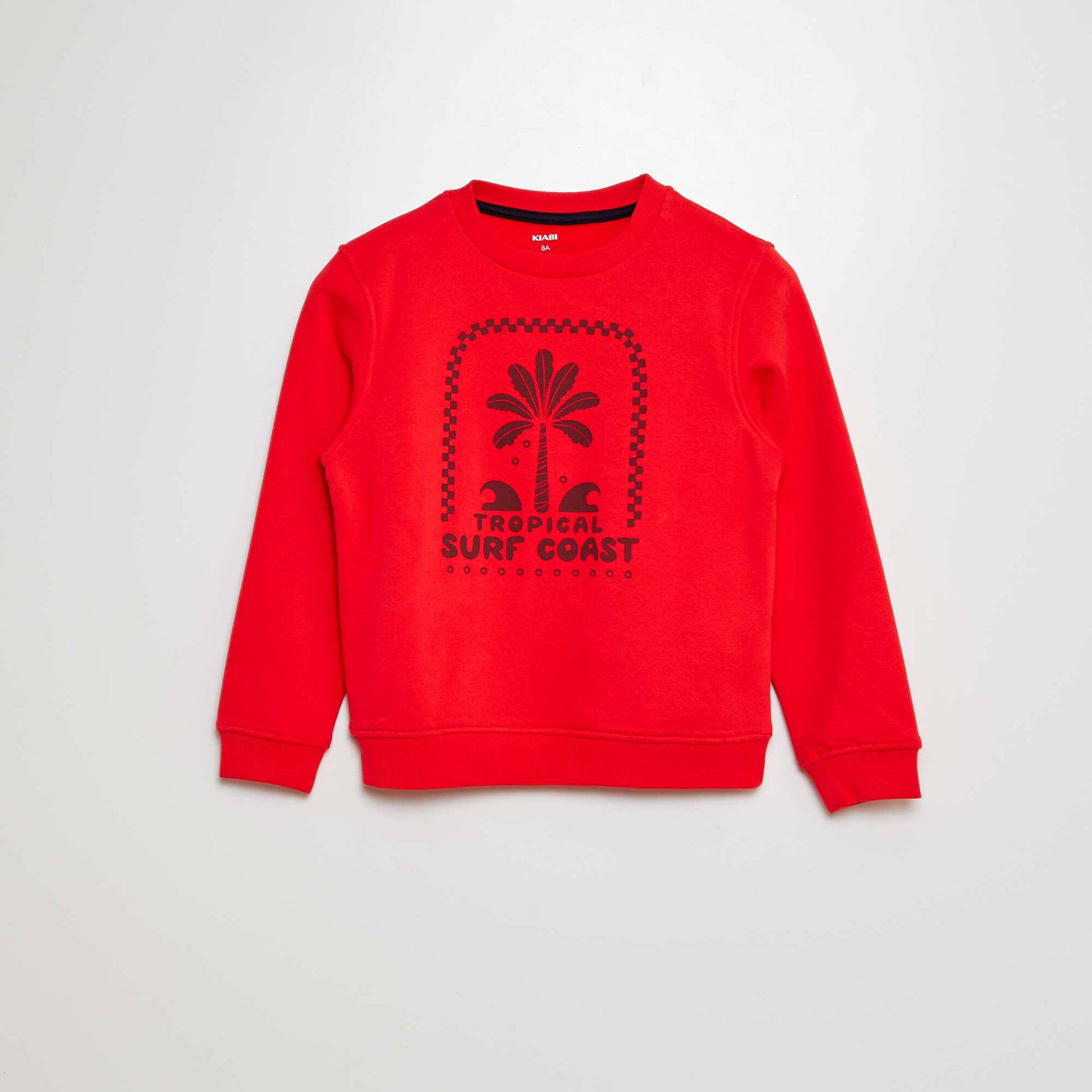 Printed round-neck sweatshirt RED