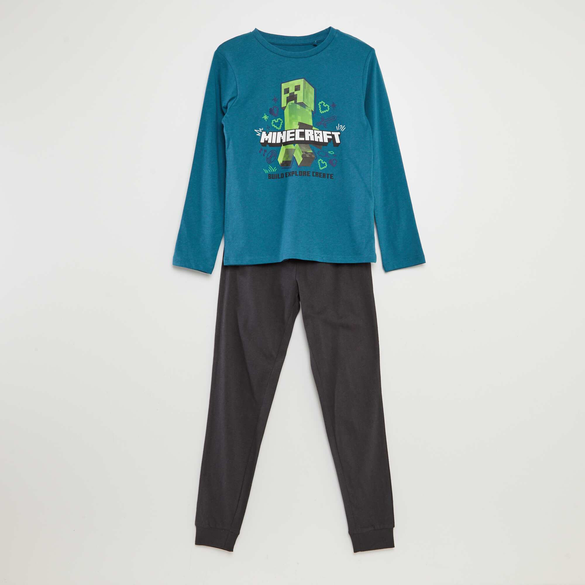 Minecraft long pyjama set - 2-piece set GREEN – Kiabi KSA