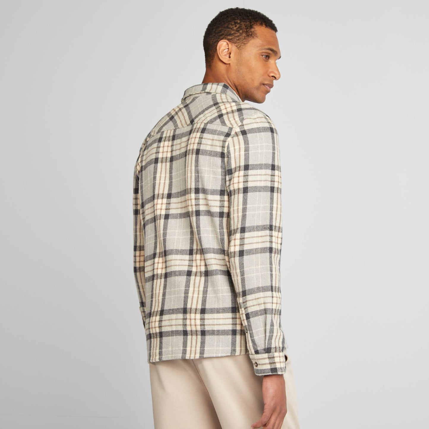 Checked velour shirt GREY