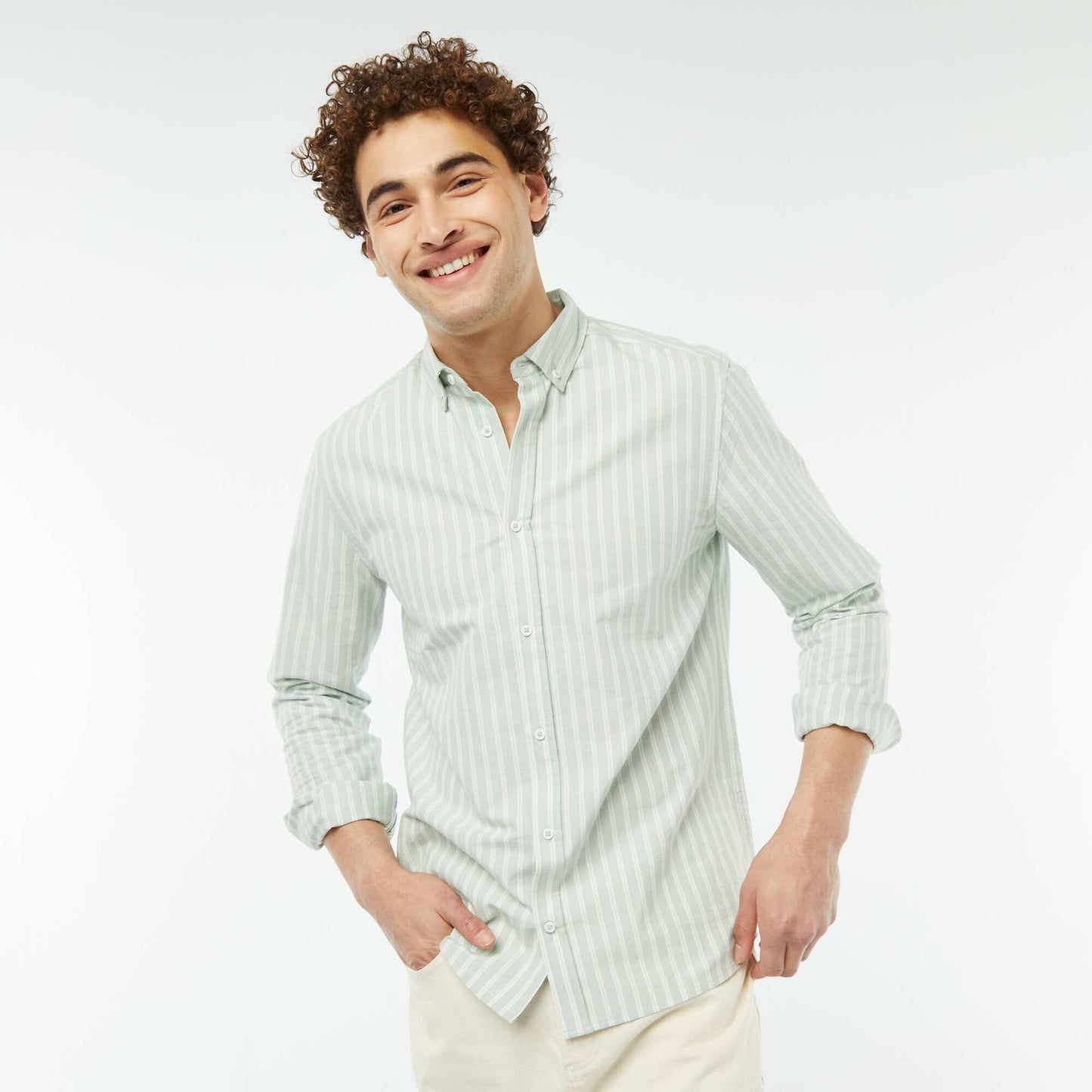 Patterned Oxford shirt GREEN
