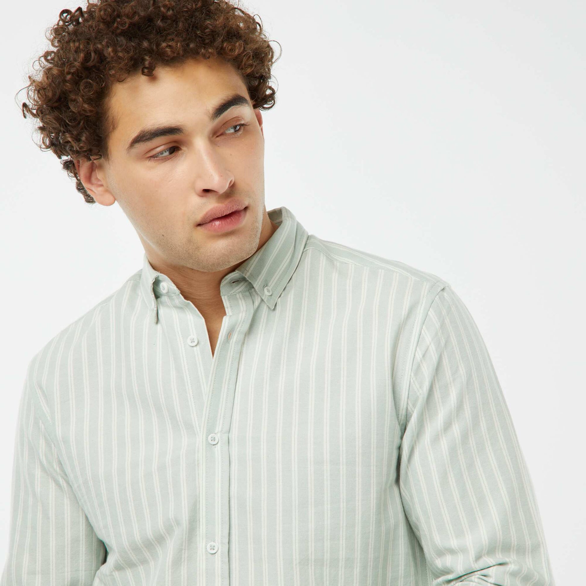 Patterned Oxford shirt GREEN
