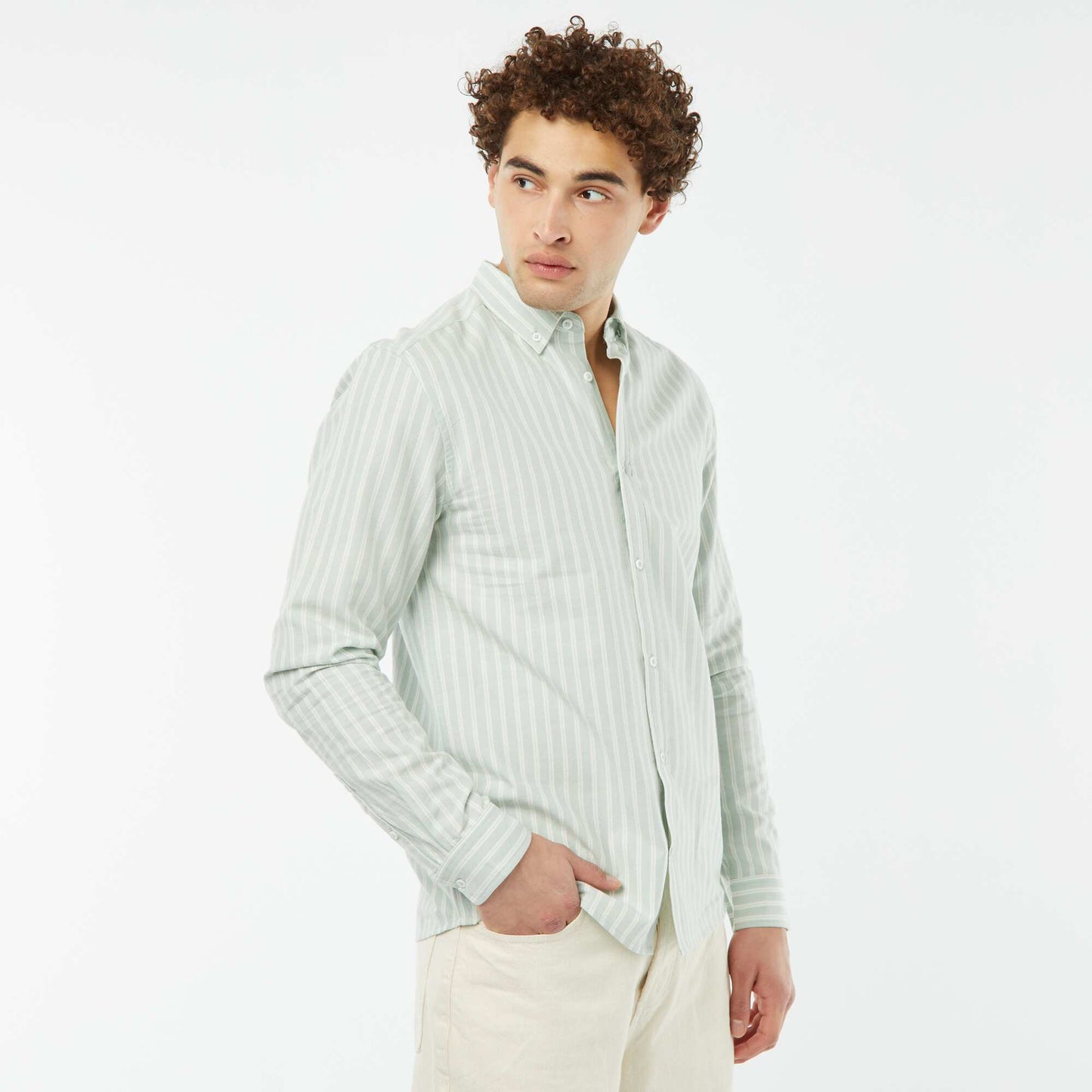 Patterned Oxford shirt GREEN