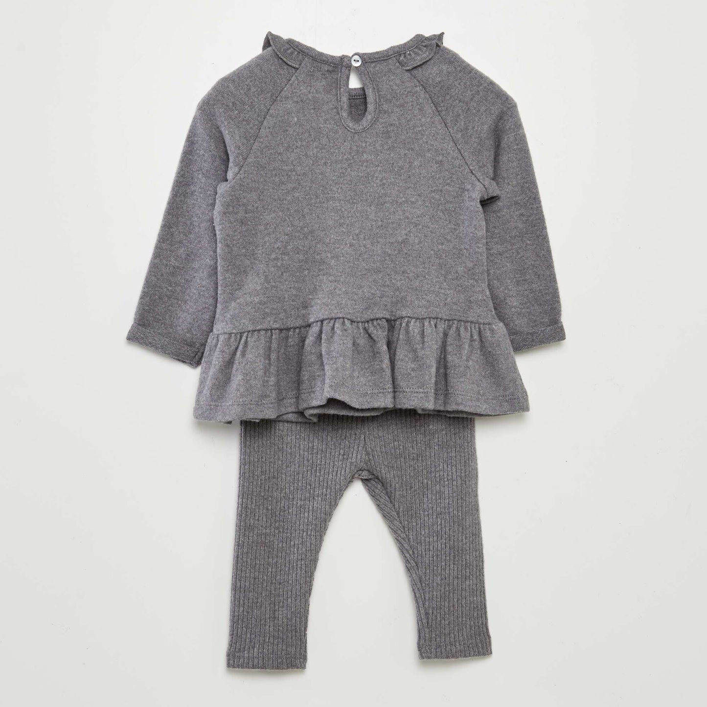 Ruffled loose-fit sweater and leggings set - 2-piece set GREY