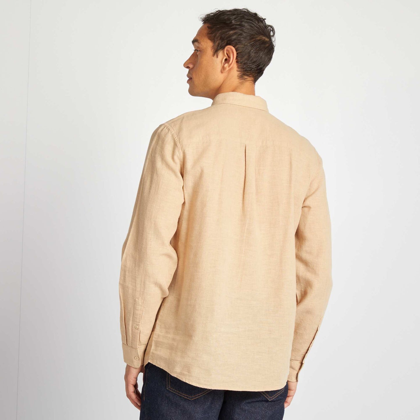 Linen-blend shirt BEIGE