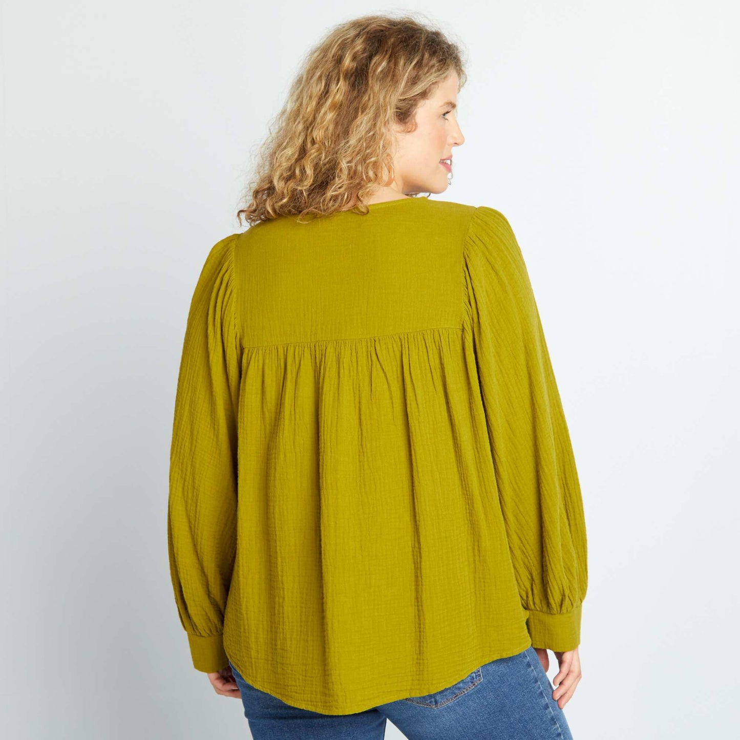 Cotton gauze blouse GREEN