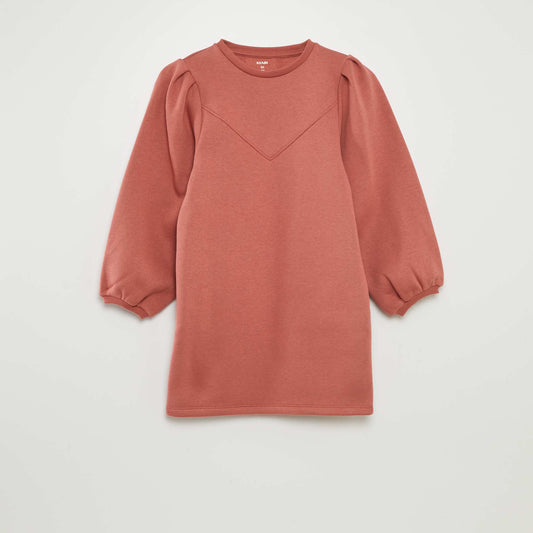 Plain sweatshirt dress PINK