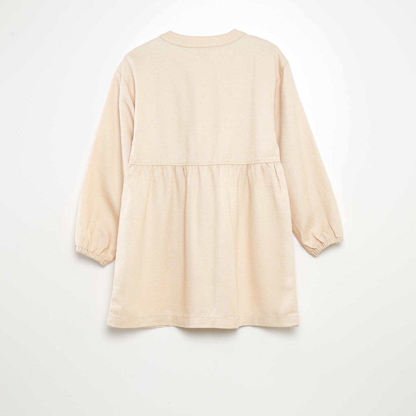 Buttoned dress with long sleeves BEIGE