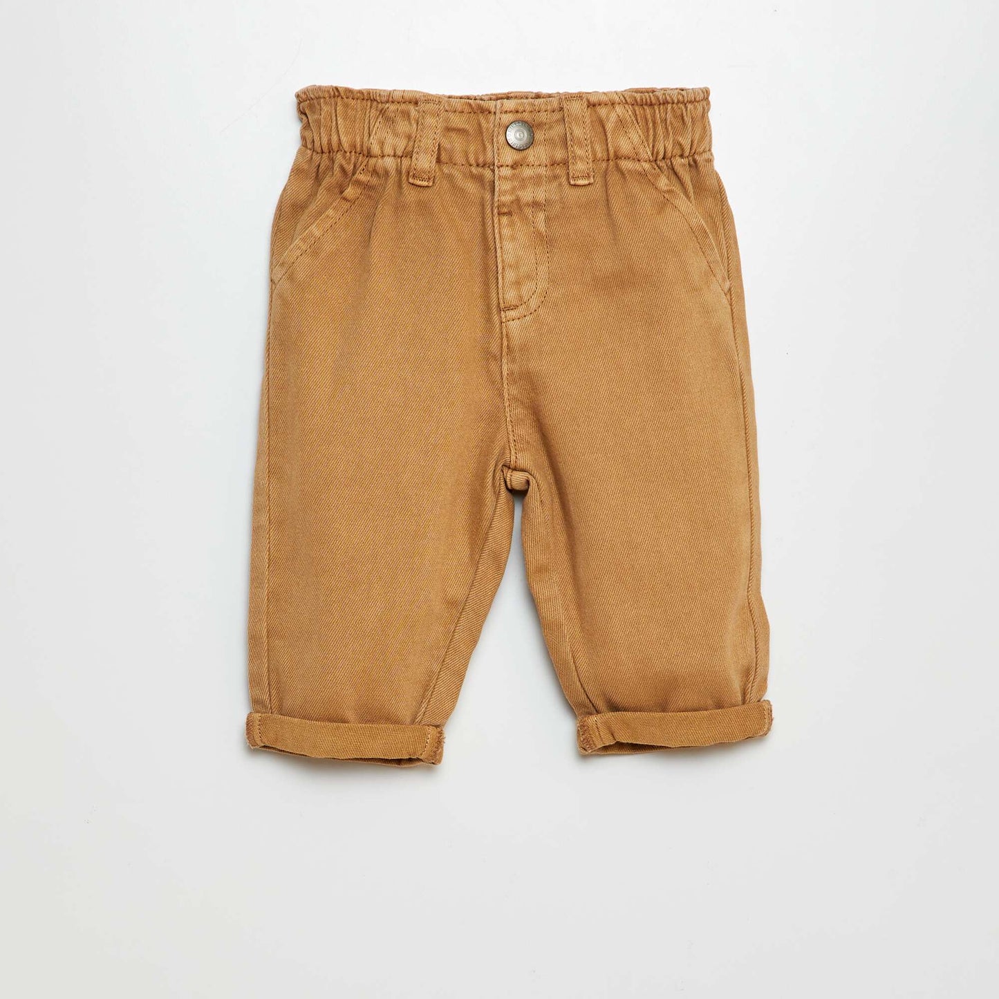 Paperbag twill trousers BEIGE