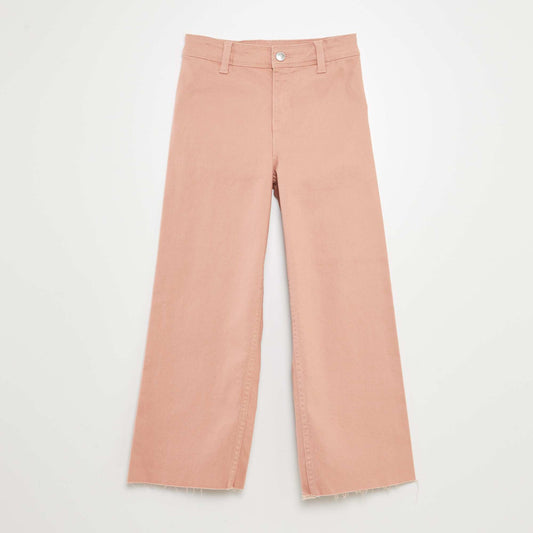 Wide-leg denim trousers pink