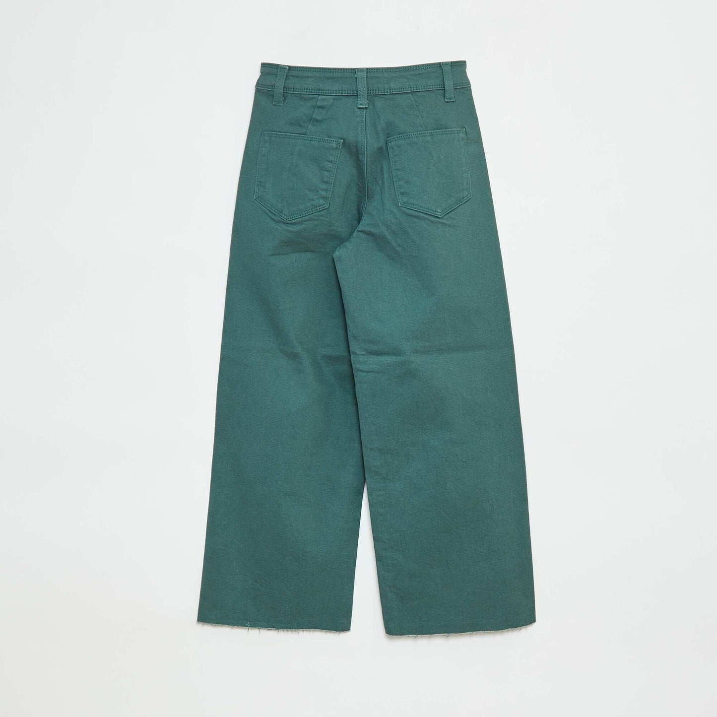 Wide-leg denim trousers GREEN