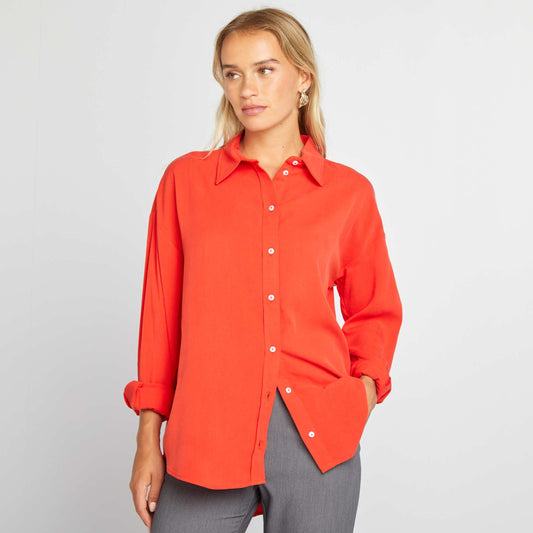 Flowing crêpe shirt RED