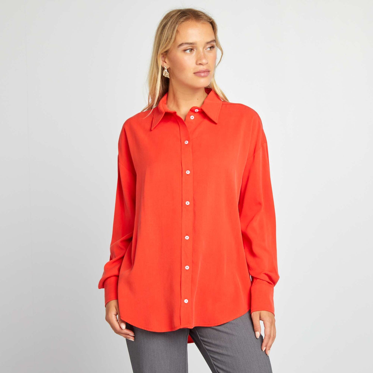 Flowing crêpe shirt RED